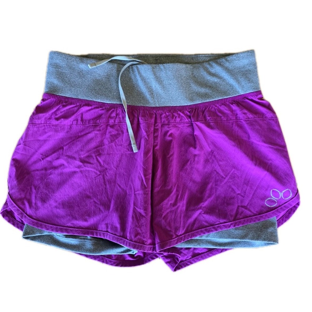 REI Womens 2-in-1 Running Shorts Pink on Gray Compression Liner Size XS